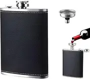 Alcohol Flask 304 Stainless Steel Hip Flask for Men and Women Lightweight Flask Alcohol Portable Whiskey Flask with Funnel for Camping, Hiking, and Outdoor Activities