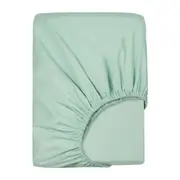 LINENOVA Premium 100% Cotton Fitted Sheet(Queen,Sage Green)