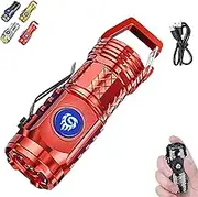Kimmer Alista Flashlight, Three-Eyed Monster Mini Flash Super Power Flashlight, Curtainguess Flashlight, Ming B Flashlight, Mini Thumb Flashlight, Thumb Size Flashlight from Germany (Red)