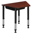 36 x 23 x 19 in Trapezoid Height Adjustable Kids Learning School Desk with Book