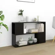 Stylish Black Book Cabinet 100cm Engineered Wood Storage Organizer 63cm High
