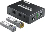 SODOLA 10G SFP+ Media Converter (Kit) with 10GBase-T Fiber Transceiver Reach 30 Meters and 10GBase-LR Fiber Module (10 km, SMF, 1310 nm)