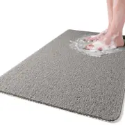 Vivva 40x80cm Crey Non Slip Shower Bathroom Bath Aqua Rug Mat Carpet Water Drains Doormat