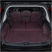 Car Cargo Liners for Volvo for XC90 2015 2016 2017 2018 Leather Car Trunk Mat Cargo Liner Trunk Carpets(Black red-B)