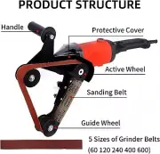 Angle Grinder Bearing Pipe Tube Support Tool Belt Sander Attachment kit Aluminum