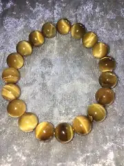 Golden Tiger eye Crystal Bead Bracelet Natural Gemstone Healing 10mm beads