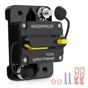 MICTUNING 100 Amp Circuit Breaker with Manual Reset Switch 12-32V DC for Car