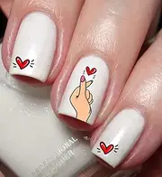 Finger Heart Nail Art Decal Sticker