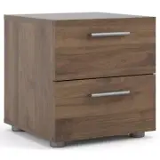 Tvilum Nightstand 2-Drawer Storage Contemporary Particle Board Walnut Brown