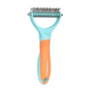 Pakeway T10 Dual Head Dematting Undercoat Rake Pet Dog/Cat Grooming Comb Orange