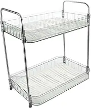 iplusmile Space-Saving 2-Tier Kitchen Dish Drying Rack Sturdy Construction Easy to Clean Store Cups Plates