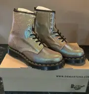 Dr. Martens 1460 Sand Rainbow Ray Leather Boots Size 6 NIB