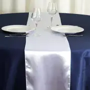 Lot of 45 White 12" x 108" Wedding Party Satin Table Top Runners Linens NEW!