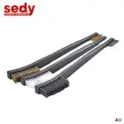 3-Piece Double-Ended Wire Brush Set Steel Brass Nylon Welding Slag Rust