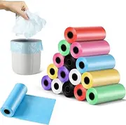 240 Counts Mini Trash Bags 0.5 Gallon Small Garbage Bags Pet Bags Strong Trash Bags Bathroom Trash Can Liners for Desktop Mini Trash Can Kitchen Home Office Wastebasket Bin, 16 Rolls (Mixed Color)