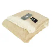 Australian Alpaca Connection Alpaca Knee Wrap Throw Blanket Fawn/Plain