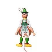 Vintage Austria Wood Jumping Jack Pull String Girl Puppets Toy Ornaments TAGS ON