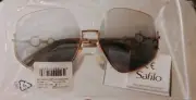 Jimmy Choo Women's Geometric Rose Gold Chloe Framed Navy Lens Sunglasses. NEW!!!
