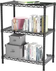 3 Tier Adjustable Storage Shelf Storage Rack Standing Shelf Units,200 LBS Loadin