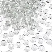 DomeStar 5Lb Flat Glass Marbles, Clear Flat Marble Beads Gems Transparent Aquarium Pebbles for Vase Filler Beads Table Scatters
