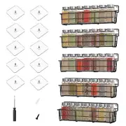 5 Pack Spice Rack Seasoning Organizer Wall Mount Screw or Adhesive Hanging Sh...