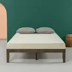 Wood Bed Frame Queen Solid Wooden Base Platform Bed - Zinus