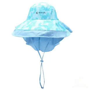 【挪威 ACTIONFOX】女新款 抗UV透氣印花遮陽帽UPF50+_夾花淺藍
