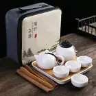 Gaiwan Chinese Kung Fu Ceramics Travel Portable Teapot And Cups Tea Ceremony Set
