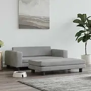 Dog Bed with Extension Light Grey 100x50x30 cm Velvet - Comfortable Foam, Sturdy Pine Wood Frame, Extra Large Sleeping Space Ideal for Small Pets, Stylish Design Complements Any Decor