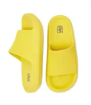 NO BOUNDARIES Women's Size 9 Comfort Pillow Slide Sandals NOBO Slippers • Yellow