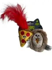 Quirky Kitty Hedge Hog & Pizza Energizing Catnip And Silver - One 2 Pack Cat Toy