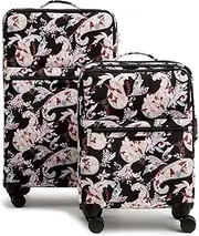 [Vera Bradley] Women's Luggage Set - 2 Piece Spinner Suitcase with TSA Lock & 360 Degree Mobility - Small & Large Size - Fabric - Soft Shell - 8 Wheels