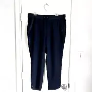 Loft Black Tapered Elastic Drawstring Waist Tuxedo Pants NWT Womens Size 12