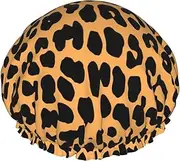 Giraffe Print Print Various Activities Shower Cap Reusable Soft And Lightweight Bath Hair Cap Long Hair