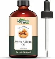 Organic Zing Sweet Almond (Prunus Amygdalus) Oil | Pure & Natural Essential Oil for Skincare, Hair Care, Massage - 118ml/3.99fl oz