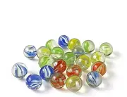 Kopida 20PCS Marbles Cats Eyes Glass Marbles - 14mm Sling Shot Ammo, Colorful Glass Marbles Kids Marble Run Game Marble Solitaire Toy Marble Games
