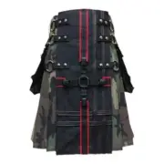 Men's Camouflage Military Cotton Utility Handmade Tactical Cargo Pockets Kilt