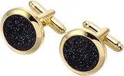 [Namvo] 2 Pieces Mens Cufflinks Classic Cufflinks Stainless Steel Tuxedo Black Star Shirt Accessories Business Groom Wedding Luxury Cufflinks Mens Cuff