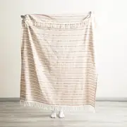 Renee Taylor Como Stone Washed Yarn-Dyed Stripe Throw 130 x 170 cms