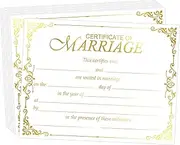 Marriage Certificates with Gold Foil Edges 11 x 8.5 Inch Blank Certificate Paper Wedding Certificates Blank Wedding Certificate for Wedding Ceremony Proposals 24 Pcs (Gold)