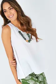 Rayon V Neck Singlet Top--PORT-PB175