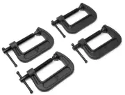 WEN CLC212 Heavy-Duty Cast Iron C-Clamps w/ 2" Jaw Opening & 1.2" Throat, 4 Pack