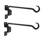 16 Inch 2 Pack Swivel Plant Hangers Outdoor Heavy Duty- Plant Hanging Hook Bracket for Flowers Bask Black