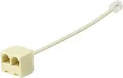 uxcell RJ11 6P4C 2 Way Outlet Telephone Jack Line Splitter Adapter Beige