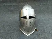 Authentic Bascinet Crusader Style Medieval Helmet SCA LARP Knight Helmet