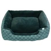 Lexi & Me Bolster Dog Bed Green Quilt Small/Medium Small/Medium