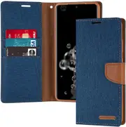 Goospery Samsung Galaxy S21 Plus 5G Fabric Flip Wallet Case Cover G996 [Blue]