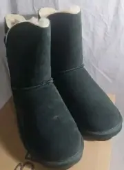 Bearpaw Kylee Dark Green 451 Women Suede Slip On Ankle Boot Size 9