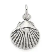 Sterling Silver Antiqued Sea Shell Charm