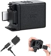 JJC 3.5mm Audio Adapter Mic Adapter for DJI Osmo Action 4 Osmo Action 5 Pro, Supports 3.5mm Microphone Audio Input, Clear Vocal Recording During High-Speed Activities with Type-C and 3.5mm Ports
